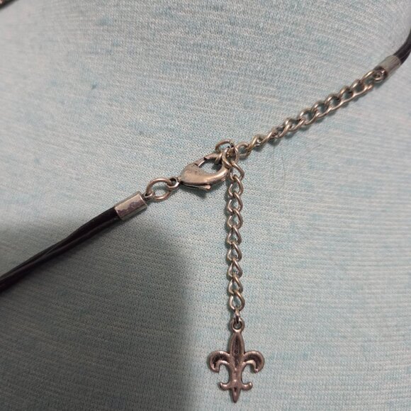 Artisan Smoky Quartz Style Statement Necklace - Leather & Silver-Tone - Picture 6 of 8